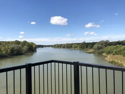 view of Grand River from Bridge on Grand Vista Trail in Cayuga