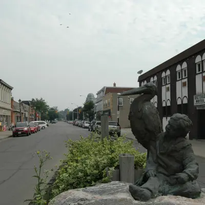 Statue on a street in Dunville