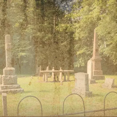 Cemetery with antique-style filter on it