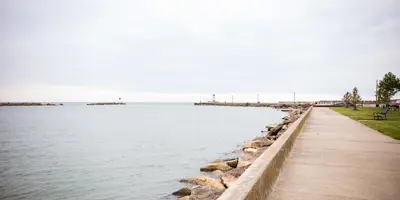 View along Port Maitland Esplanade & Pier